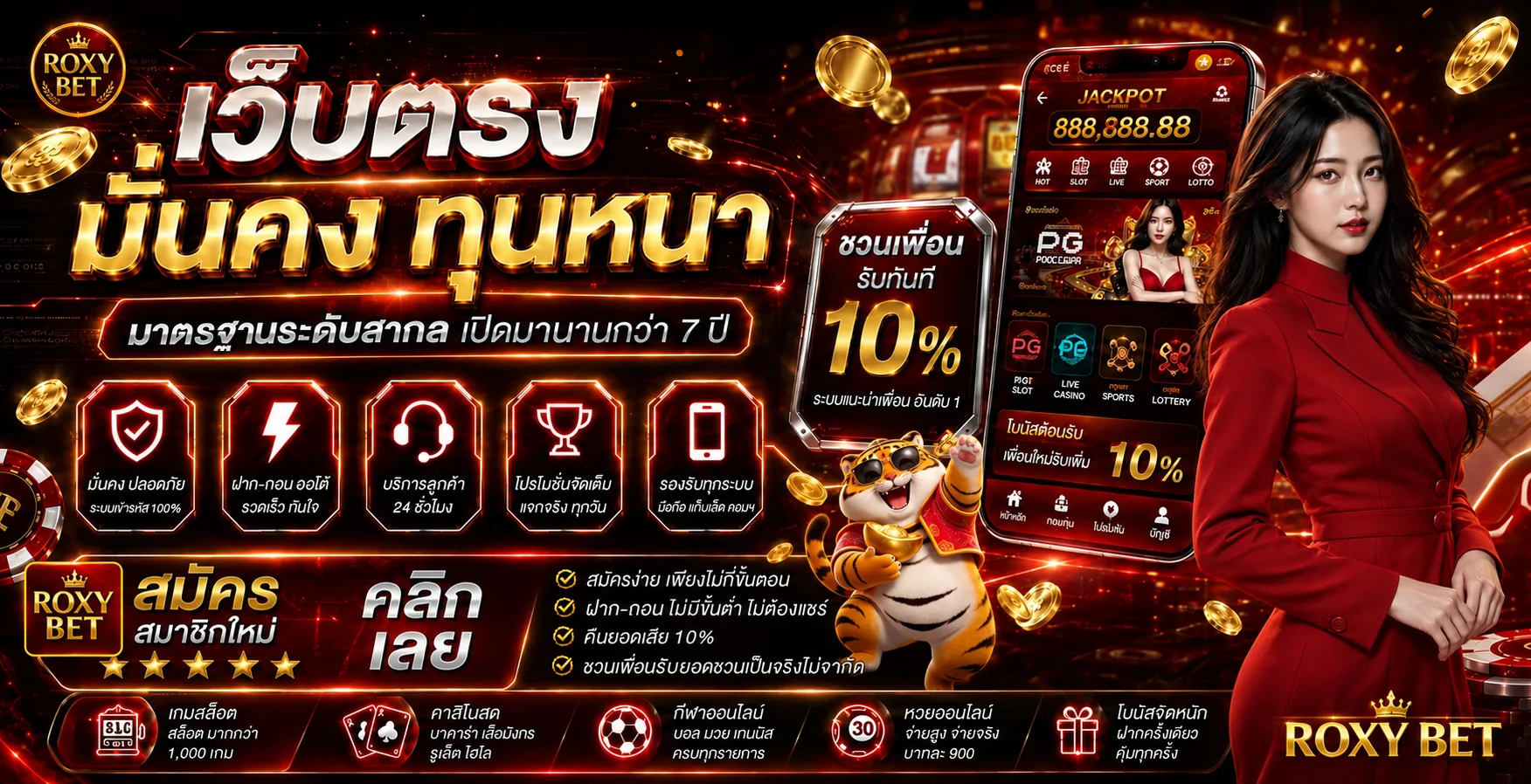 เว็บสล็อต ROXY BET พร้อมเกม PG JILI และ Joker